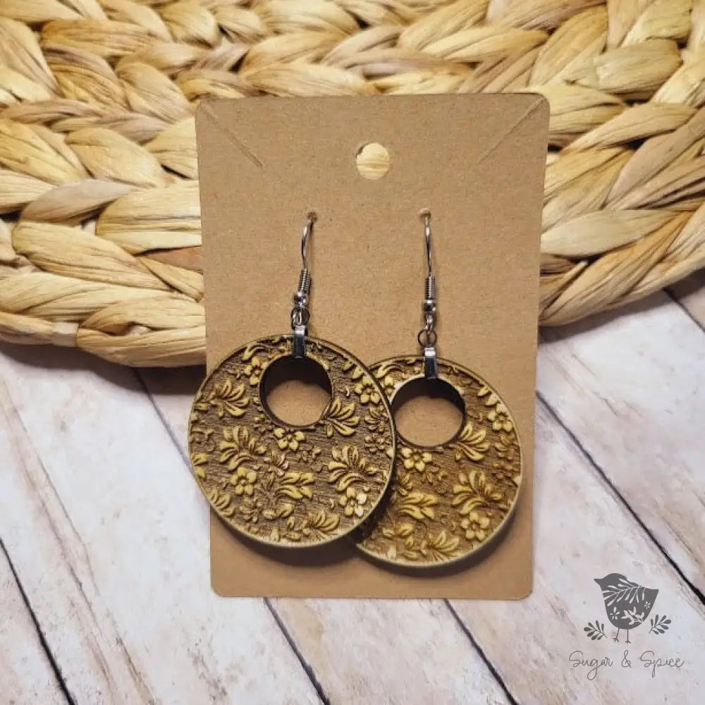 Damask Wood Handmade Earrings - Premium  from Sugar and Spice Invitations - Just $11.25! Shop now at Sugar and Spice Paper