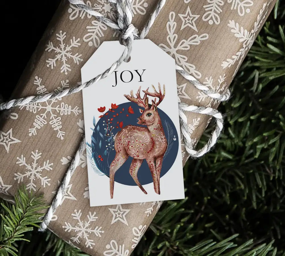 Deer Joy Christmas Gift Tag - Premium Craft Supplies & Tools > Party & Gifting > Labels, Stickers & Tags > Tags from Sugar and Spice Invitations - Just $26! Shop now at Sugar and Spice Paper