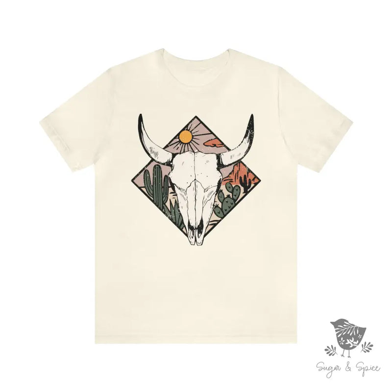 Desert Cow Skull T-Shirt - Premium T-Shirt from Printify - Just $24.87! Shop now at Sugar and Spice Paper