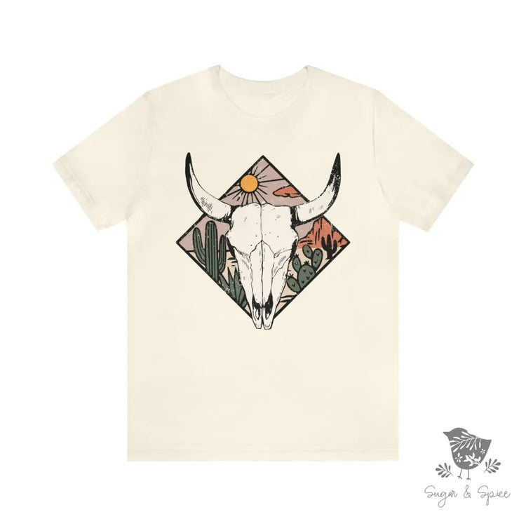 Desert Cow Skull T-Shirt Natural / S