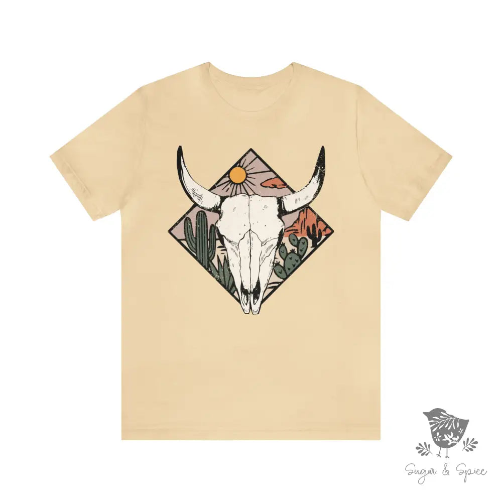 Desert Cow Skull T-Shirt Soft Cream / S