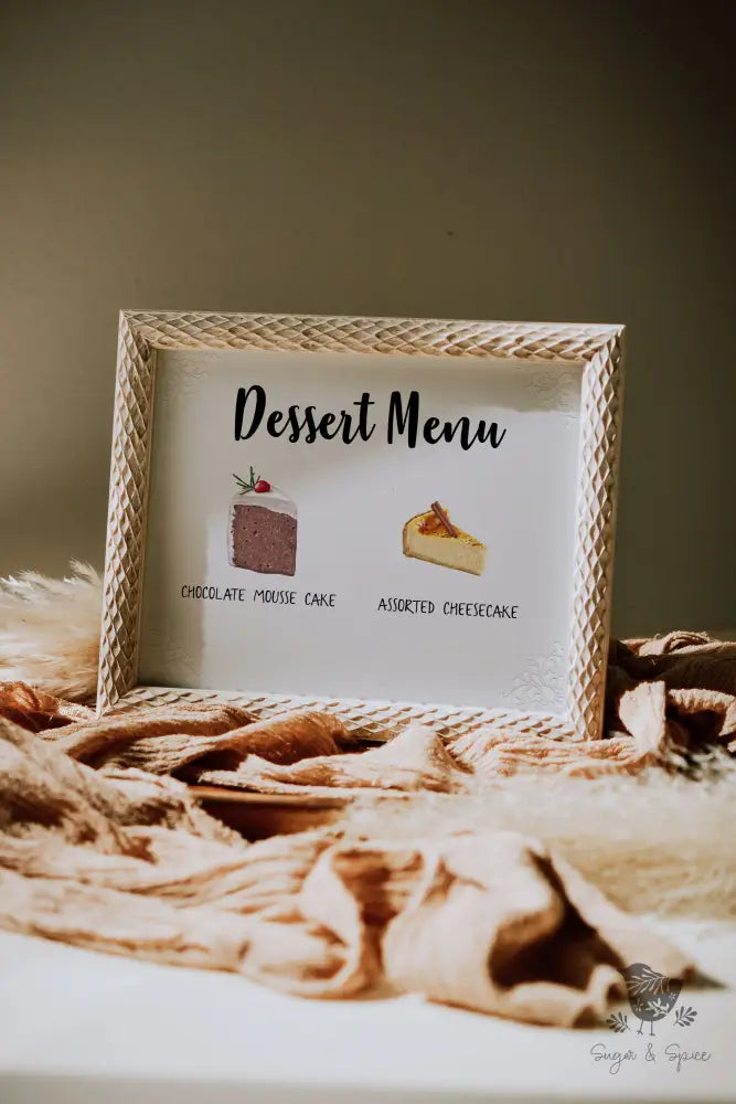 Dessert Menu Sign - Premium  from Sugar and Spice Invitations - Just $35! Shop now at Sugar and Spice Paper