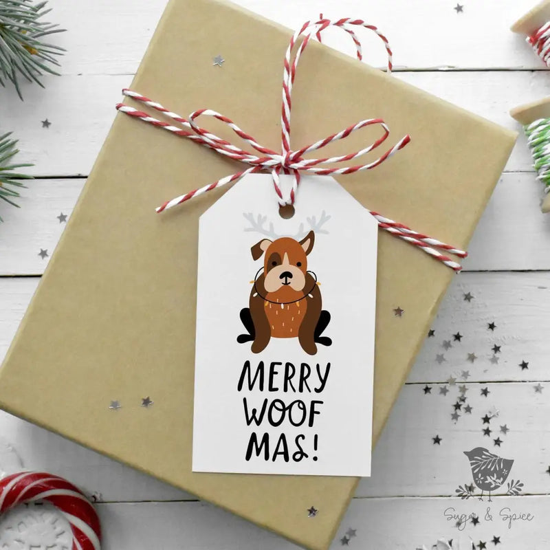 Dog Christmas Gift Tag - Premium Craft Supplies & Tools > Party & Gifting > Labels, Stickers & Tags > Tags from Sugar and Spice Invitations - Just $24! Shop now at Sugar and Spice Paper