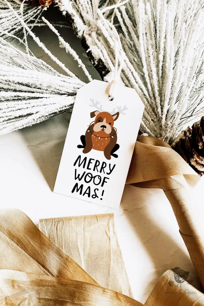 Dog Christmas Gift Tag - Premium Craft Supplies & Tools > Party & Gifting > Labels, Stickers & Tags > Tags from Sugar and Spice Invitations - Just $24! Shop now at Sugar and Spice Paper