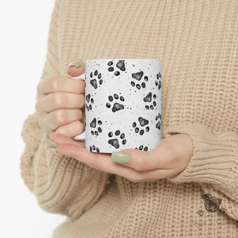 Dog Paw Ceramic Mug - Premium Mug from Printify - Just $18! Shop now at Sugar and Spice Paper