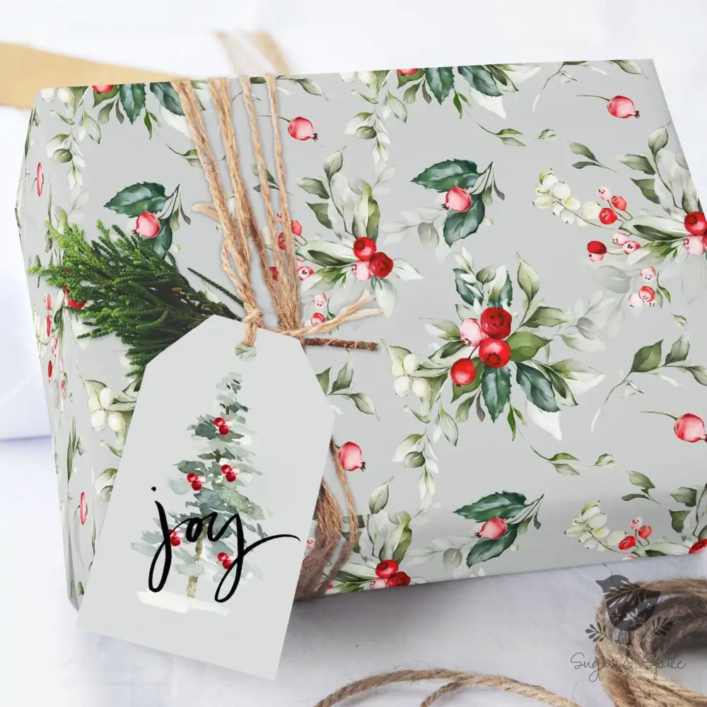 Elegant Holiday Berry Wrapping Paper - Premium Craft Supplies & Tools > Party & Gifting > Packaging & Wrapping from Sugar and Spice Invitations - Just $26.10! Shop now at Sugar and Spice Paper