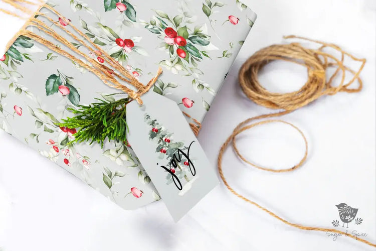 Elegant Holiday Berry Wrapping Paper - Premium Craft Supplies & Tools > Party & Gifting > Packaging & Wrapping from Sugar and Spice Invitations - Just $26.10! Shop now at Sugar and Spice Paper