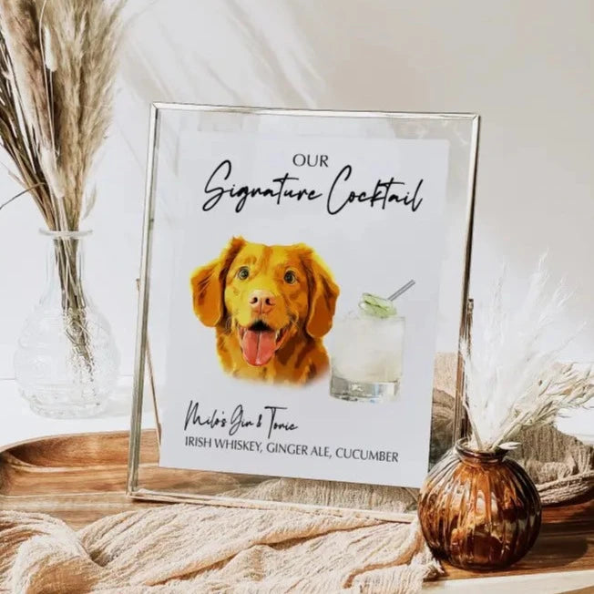 Elegant Pet Signature Drink Sign - Premium  from Sugar and Spice Invitations - Just $35! Shop now at Sugar and Spice Paper