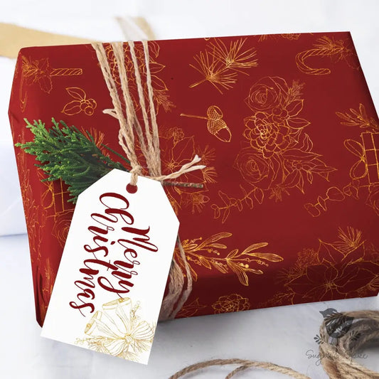 Red And Gold Wrapping Paper Craft Supplies & Tools > Party Gifting Packaging