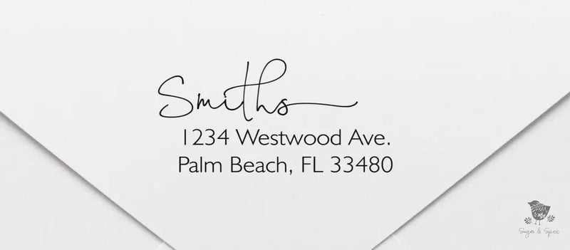 Elegant Smiths Address Stamp Self Inking - Premium Craft Supplies & Tools > Stamps & Seals > Stamps from Sugar and Spice Invitations - Just $38! Shop now at Sugar and Spice Paper