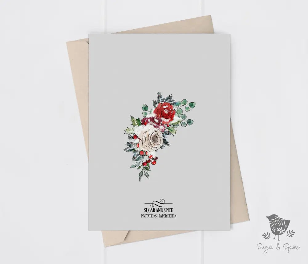 Elegant Wreath Christmas Invitation - Premium Digital File from Sugar and Spice Invitations - Just $2.10! Shop now at Sugar and Spice Paper