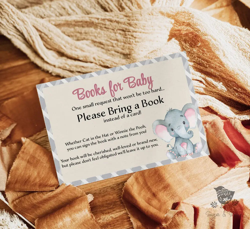 Elephant Girl Books for Baby - Premium Paper & Party Supplies > Paper > Invitations & Announcements > Invitations from Sugar and Spice Invitations - Just $1.50! Shop now at Sugar and Spice Paper