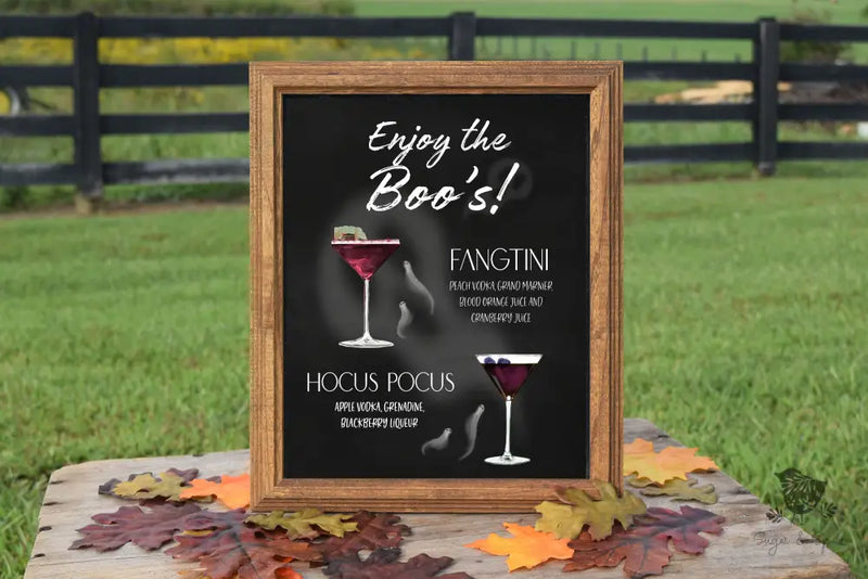 Enjoy the Boo's Halloween Signature Drink Sign - Premium  from Sugar and Spice Invitations - Just $45! Shop now at Sugar and Spice Paper