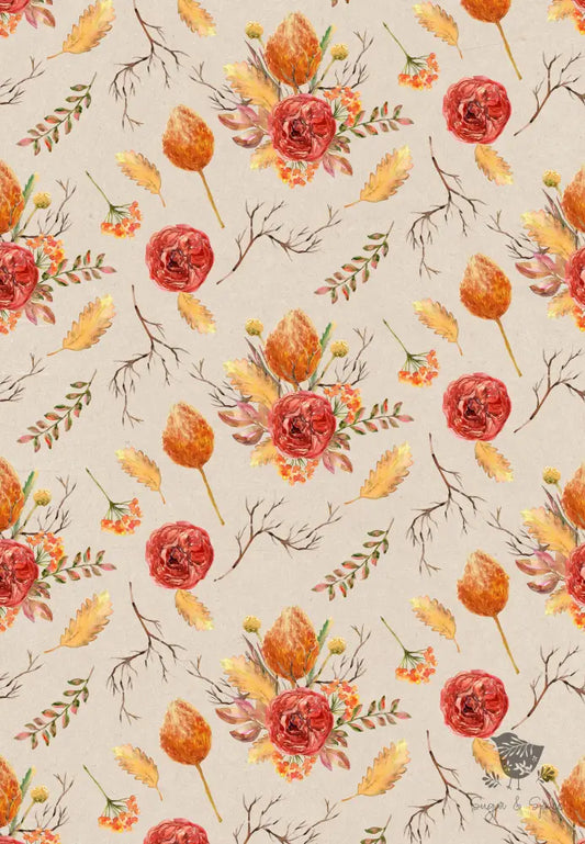 Fall Floral Wrapping Paper - Premium Craft Supplies & Tools > Party & Gifting > Packaging & Wrapping from Sugar and Spice Invitations - Just $26.10! Shop now at Sugar and Spice Paper
