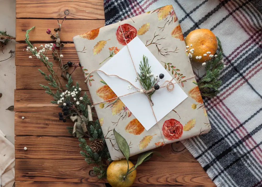 Fall Floral Wrapping Paper - Premium Craft Supplies & Tools > Party & Gifting > Packaging & Wrapping from Sugar and Spice Invitations - Just $26.10! Shop now at Sugar and Spice Paper