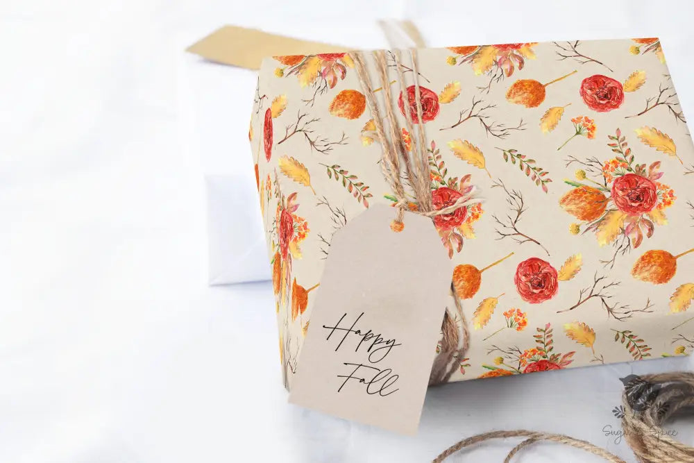 Fall Floral Wrapping Paper - Premium Craft Supplies & Tools > Party & Gifting > Packaging & Wrapping from Sugar and Spice Invitations - Just $26.10! Shop now at Sugar and Spice Paper