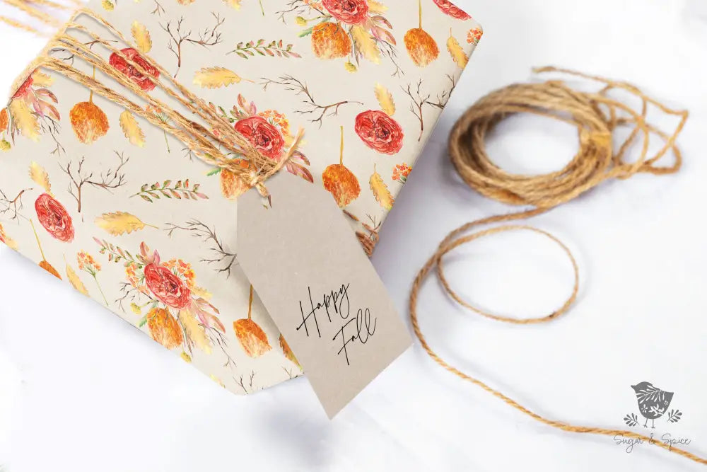 Fall Floral Wrapping Paper - Premium Craft Supplies & Tools > Party & Gifting > Packaging & Wrapping from Sugar and Spice Invitations - Just $26.10! Shop now at Sugar and Spice Paper