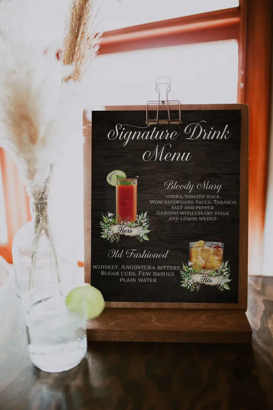 Fall His and Hers Signature Drink Sign - Premium  from Sugar and Spice Invitations - Just $25! Shop now at Sugar and Spice Paper
