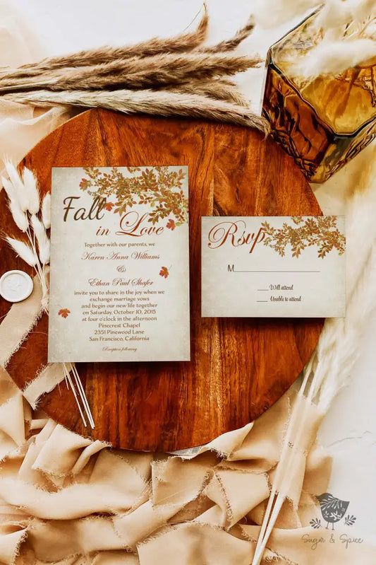 Fall In Love Wedding Invitation - Premium  from Sugar and Spice Invitations - Just $2.15! Shop now at Sugar and Spice Paper