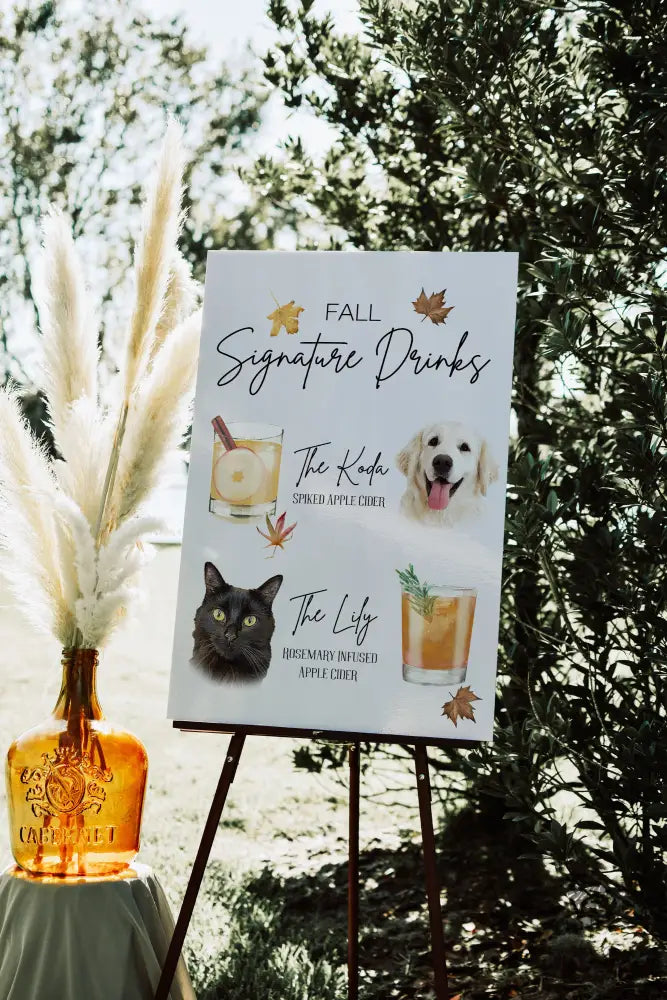 Fall Pet Signature Drink Sign - Premium  from Sugar and Spice Invitations - Just $25! Shop now at Sugar and Spice Paper