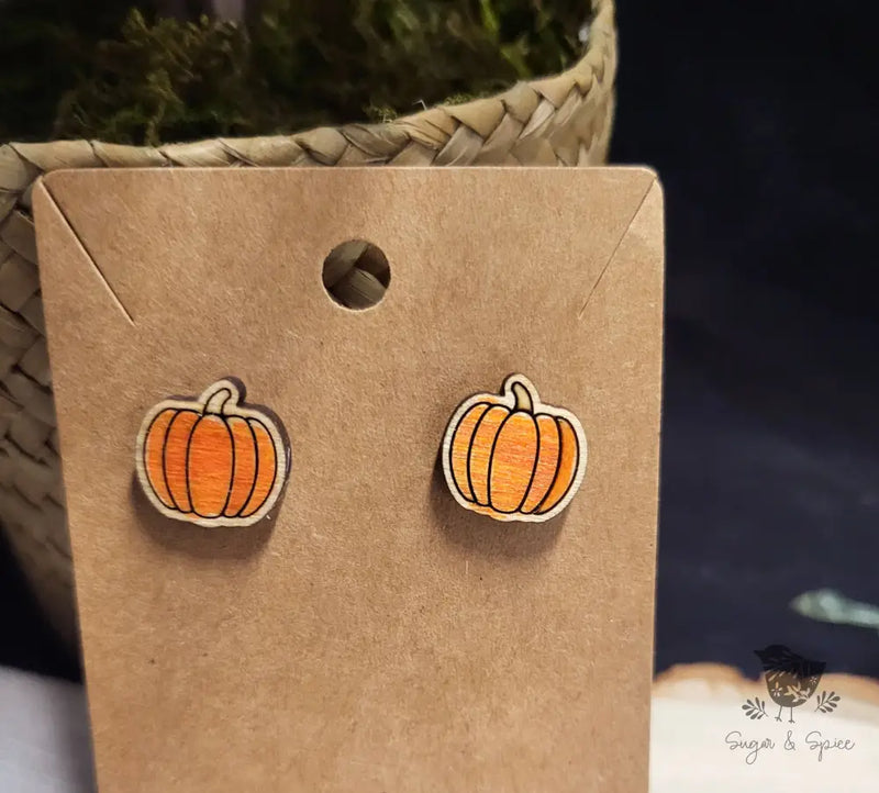Fall Pumpkins Stud Earrings - Premium  from Sugar and Spice Invitations - Just $6! Shop now at Sugar and Spice Paper