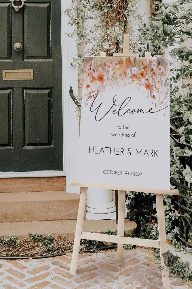 Fall Watercolor Wedding Welcome Sign - Premium  from Sugar and Spice Invitations - Just $31.50! Shop now at Sugar and Spice Paper