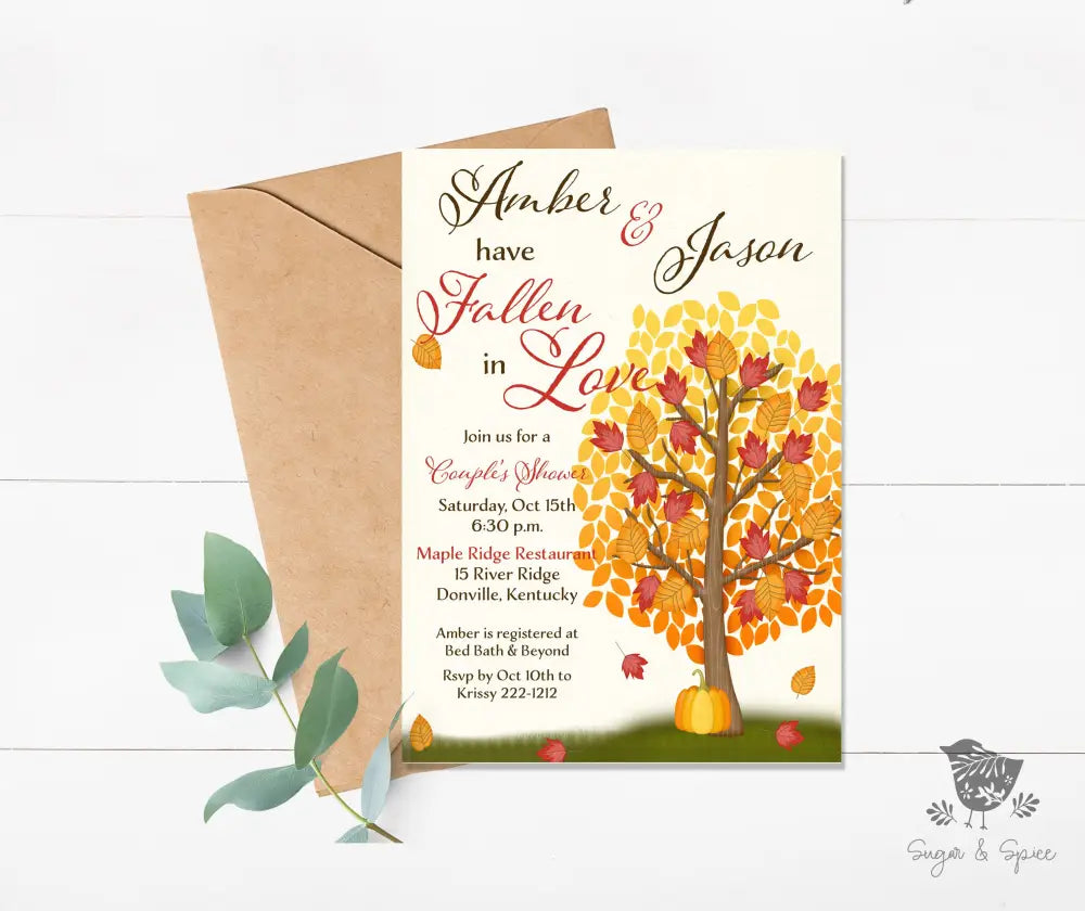 Fallen in Love Bridal Shower Invitation - Premium  from Sugar and Spice Invitations - Just $1.95! Shop now at Sugar and Spice Paper