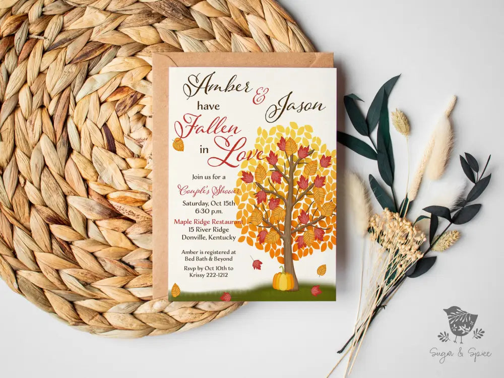 Fallen in Love Bridal Shower Invitation - Premium  from Sugar and Spice Invitations - Just $1.95! Shop now at Sugar and Spice Paper