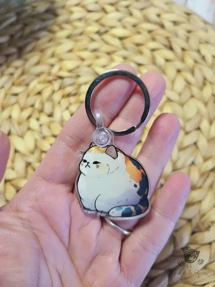 Fat Cat Acrylic Keychain - Premium  from Sugar and Spice Paper & Gift - Just $12! Shop now at Sugar and Spice Paper