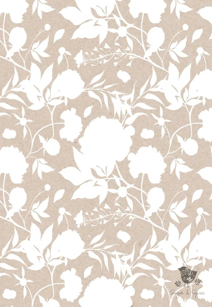 Floral Kraft Wrapping Paper - Premium Craft Supplies & Tools > Party & Gifting > Packaging & Wrapping from Sugar and Spice Invitations - Just $26.10! Shop now at Sugar and Spice Paper