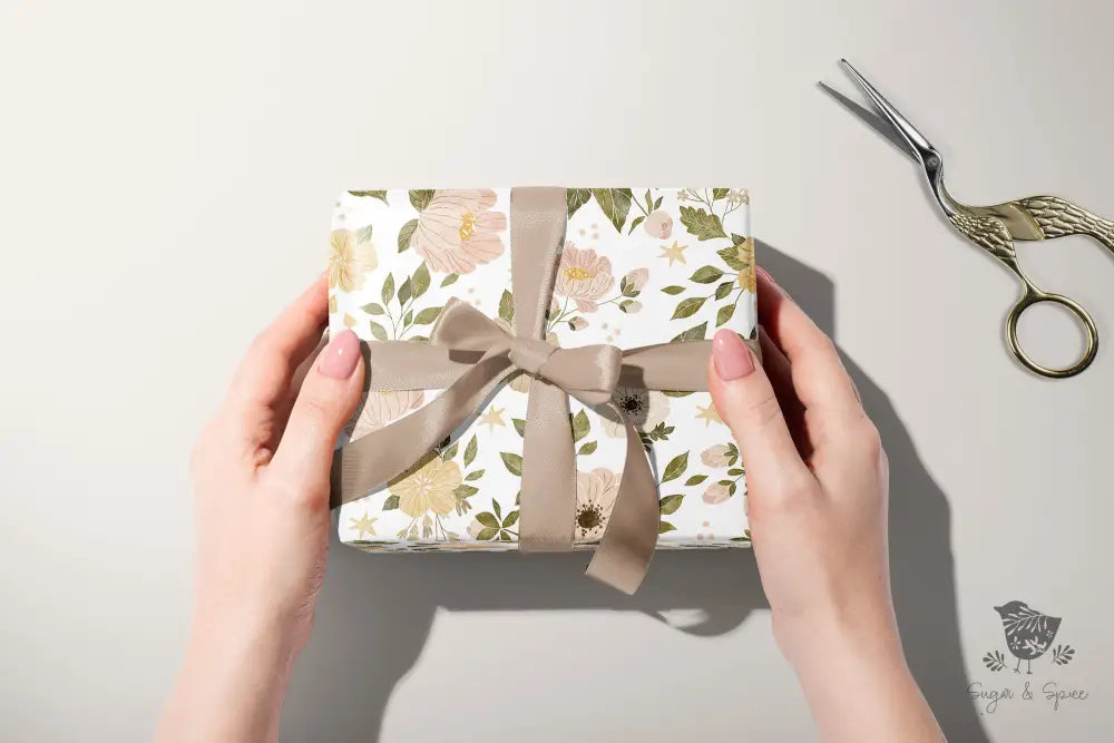 Floral Spring Wrapping Paper - Premium Craft Supplies & Tools > Party & Gifting > Packaging & Wrapping from Sugar and Spice Invitations - Just $26.10! Shop now at Sugar and Spice Paper
