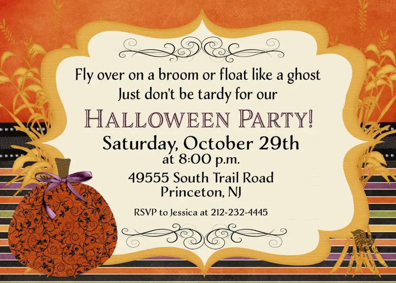 Fly Over Halloween Invitation - Premium Digital File from Sugar and Spice Invitations - Just $2.10! Shop now at Sugar and Spice Paper