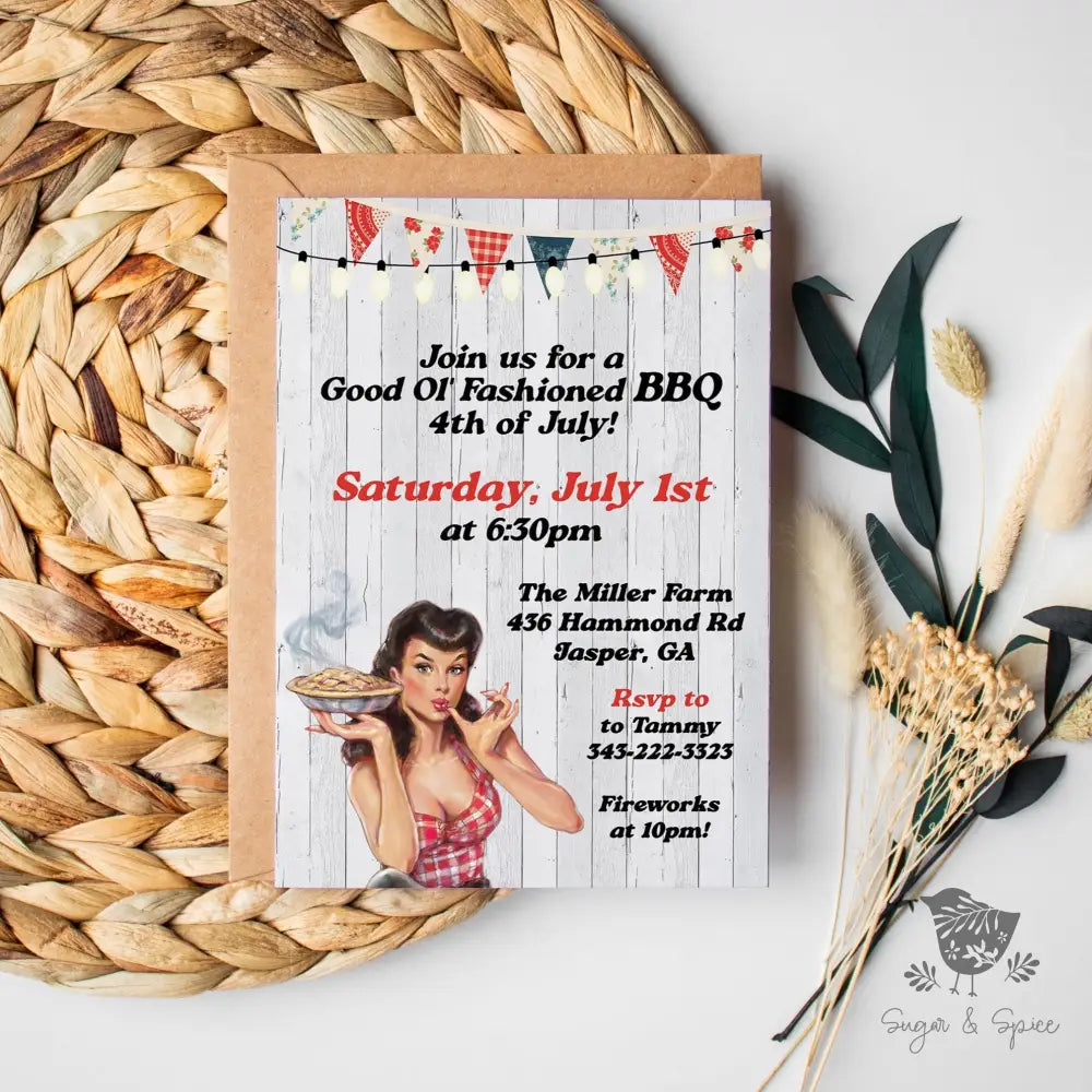 Fourth of July BBQ Invitation - Premium Paper & Party Supplies > Paper > Invitations & Announcements > Invitations from Sugar and Spice Invitations - Just $2.20! Shop now at Sugar and Spice Paper