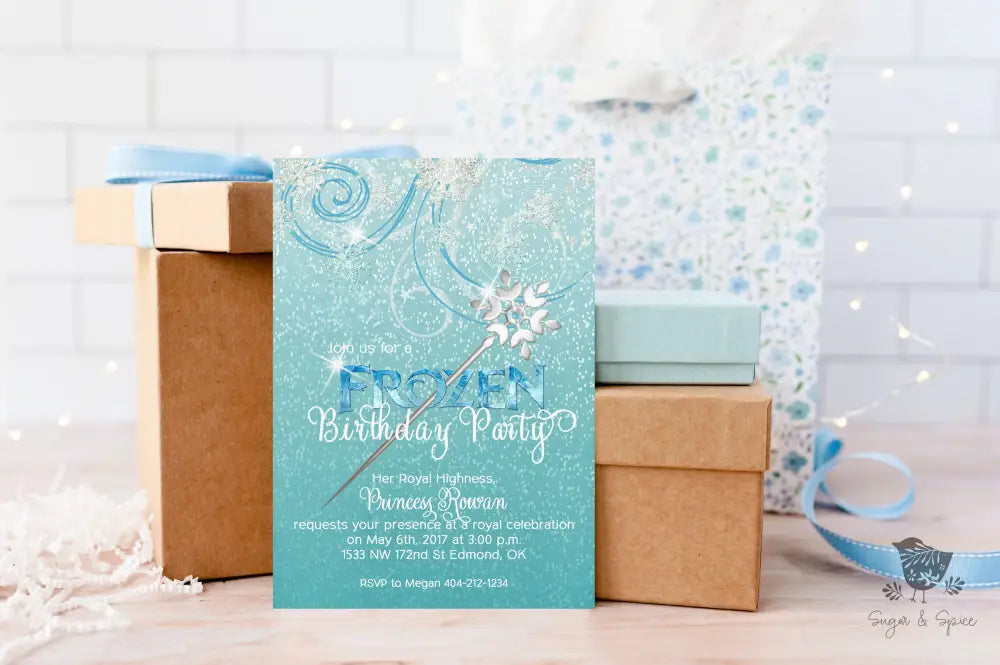 Frozen Princess Birthday Invitation - Premium Digital File from Sugar and Spice Invitations - Just $1.95! Shop now at Sugar and Spice Paper