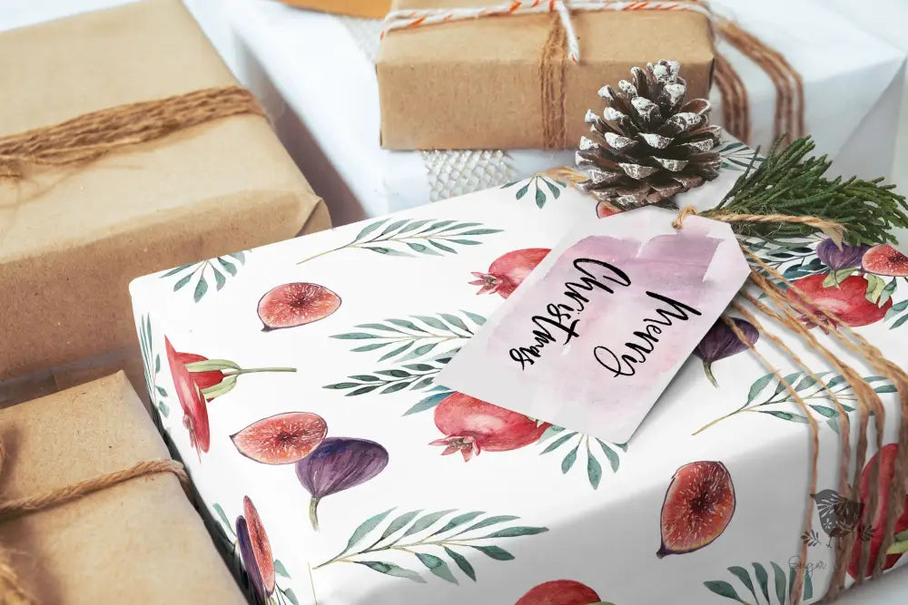 Fruit Fig Holiday Wrapping Paper - Premium Craft Supplies & Tools > Party & Gifting > Packaging & Wrapping from Sugar and Spice Invitations - Just $26.10! Shop now at Sugar and Spice Paper