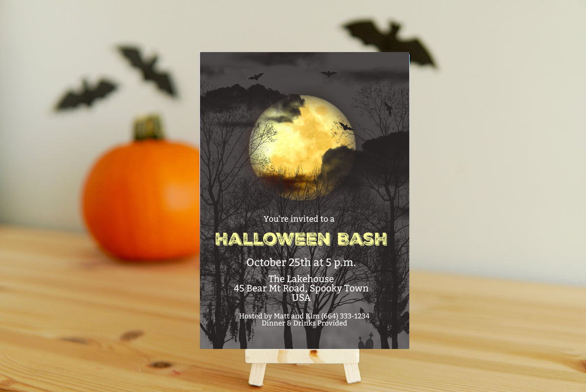 Full Moon Halloween Invitation