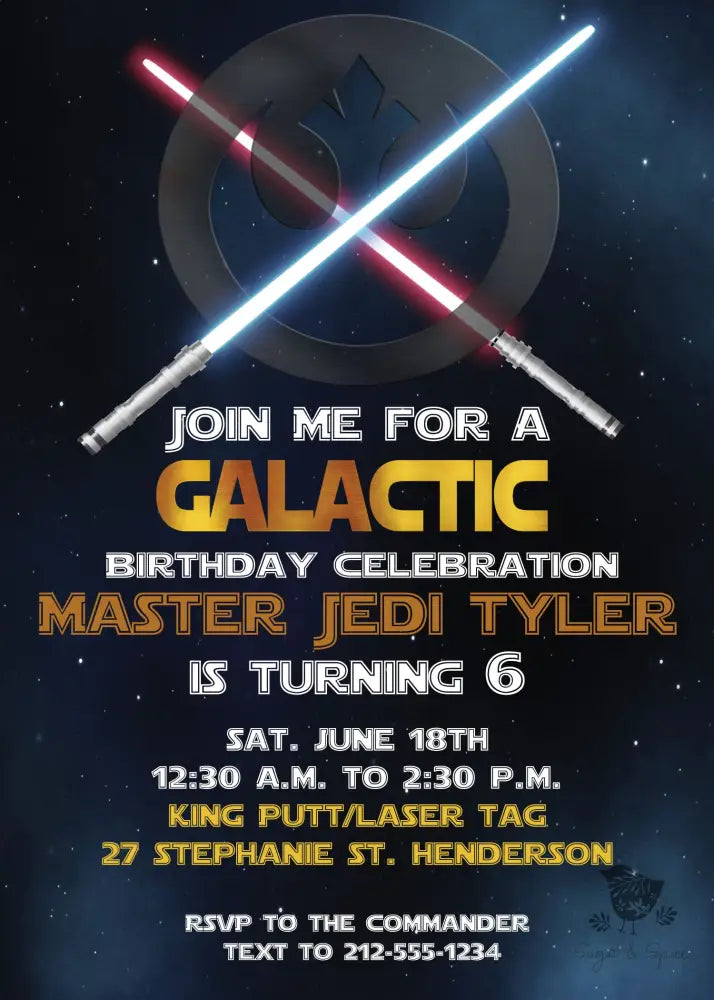 Galactic Space Birthday Invitation - Premium Digital File from Sugar and Spice Invitations - Just $1.95! Shop now at Sugar and Spice Paper