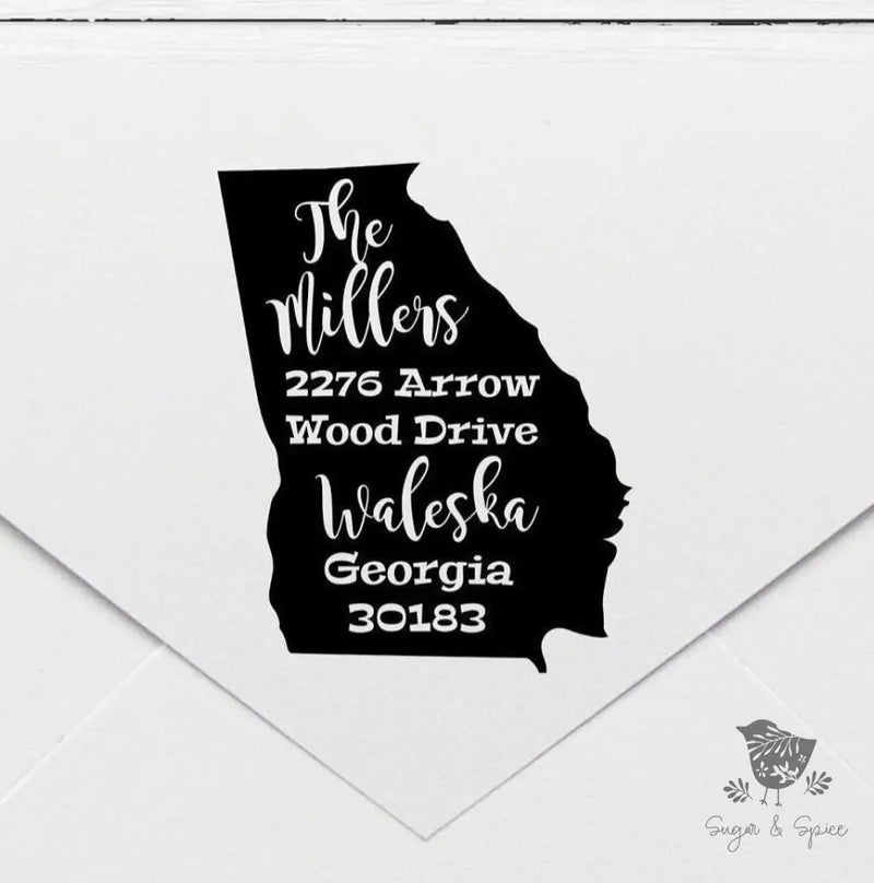 Georgia Self Inking Address Stamp Personalized State Stamps, Self Inking Stamps - Premium Craft Supplies & Tools > Stamps & Seals > Stamps from Sugar and Spice Invitations - Just $40! Shop now at Sugar and Spice Paper