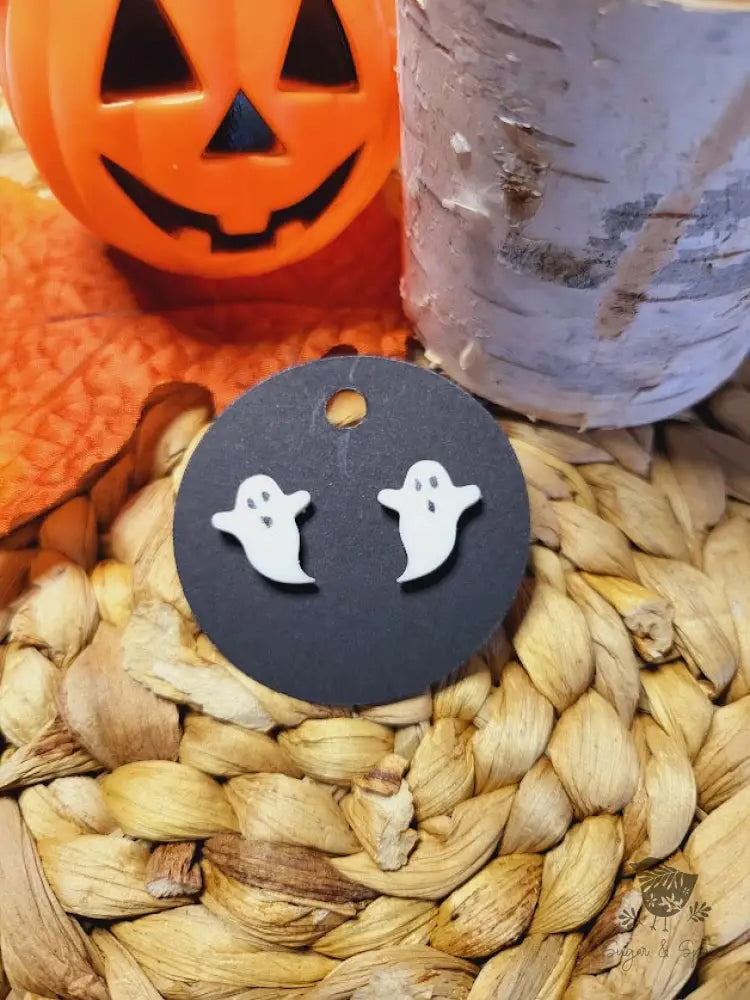 Ghost Acrylic Halloween Stud Earrings - Premium  from Sugar and Spice Invitations - Just $6! Shop now at Sugar and Spice Paper