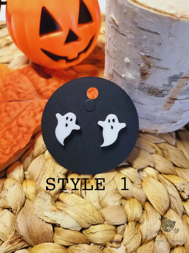 Ghost Acrylic Halloween Stud Earrings Style 1