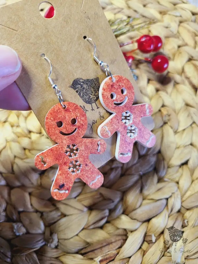 Gingerbread Cookie Christmas Earrings