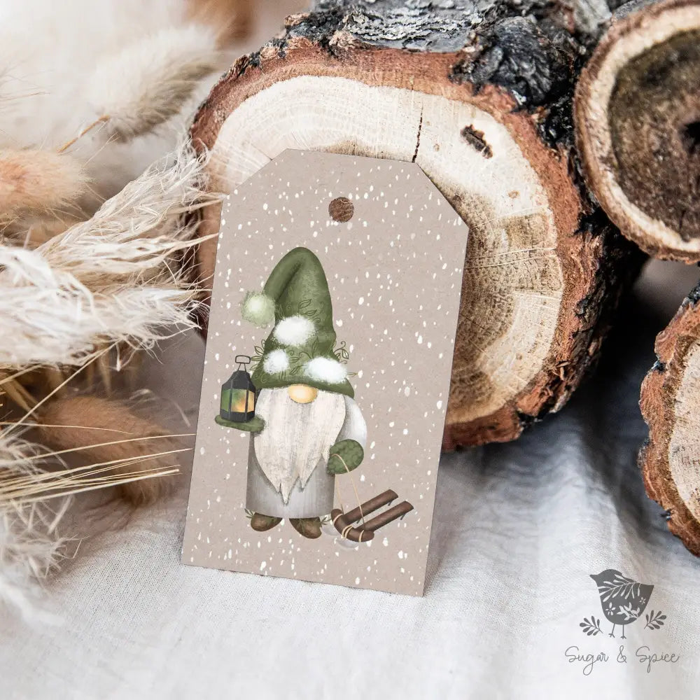 Gnome Green Christmas Gift Tag - Premium Craft Supplies & Tools > Party & Gifting > Labels, Stickers & Tags > Tags from Sugar and Spice Invitations - Just $24! Shop now at Sugar and Spice Paper