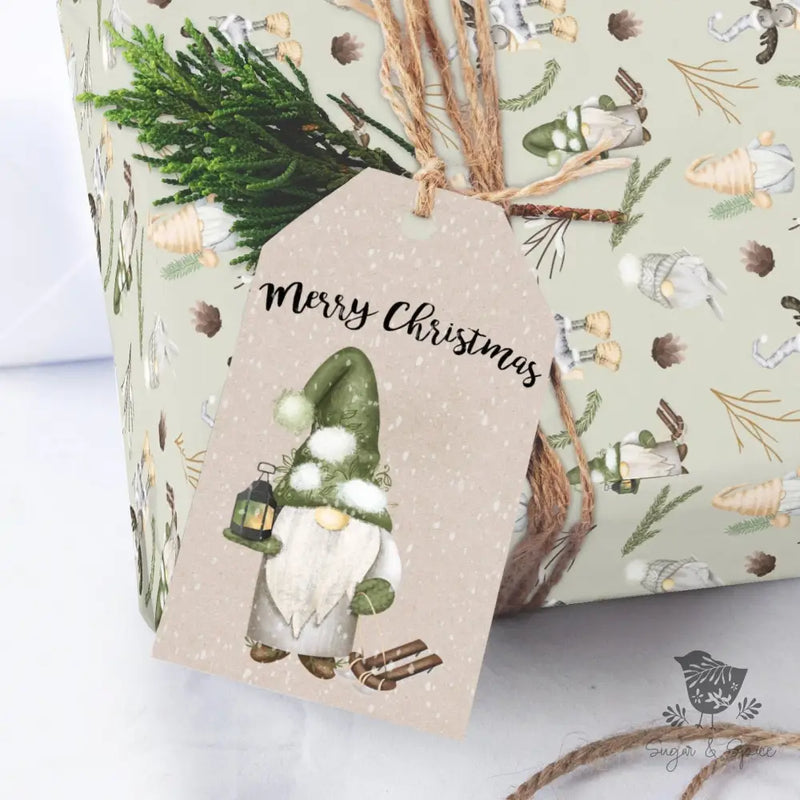 Gnome Green Christmas Gift Tag - Premium Craft Supplies & Tools > Party & Gifting > Labels, Stickers & Tags > Tags from Sugar and Spice Invitations - Just $24! Shop now at Sugar and Spice Paper