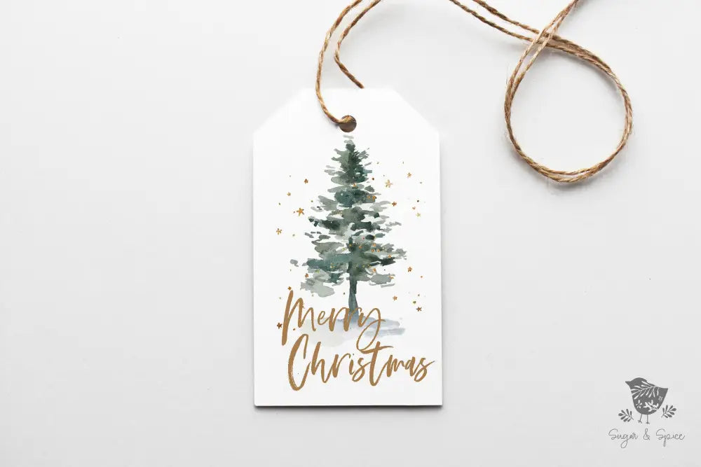 Gold Christmas Tree Gift Tag Craft Supplies & Tools > Party Gifting Labels Stickers Tags