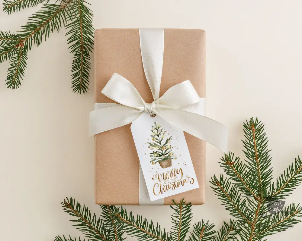 Gold Old World Christmas Tree Gift Tag - Premium Craft Supplies & Tools > Party & Gifting > Labels, Stickers & Tags > Tags from Sugar and Spice Invitations - Just $26! Shop now at Sugar and Spice Paper