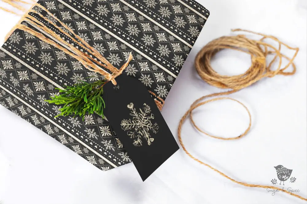 Gold Snowflakes Wrapping Paper - Premium Craft Supplies & Tools > Party & Gifting > Packaging & Wrapping from Sugar and Spice Invitations - Just $26.10! Shop now at Sugar and Spice Paper