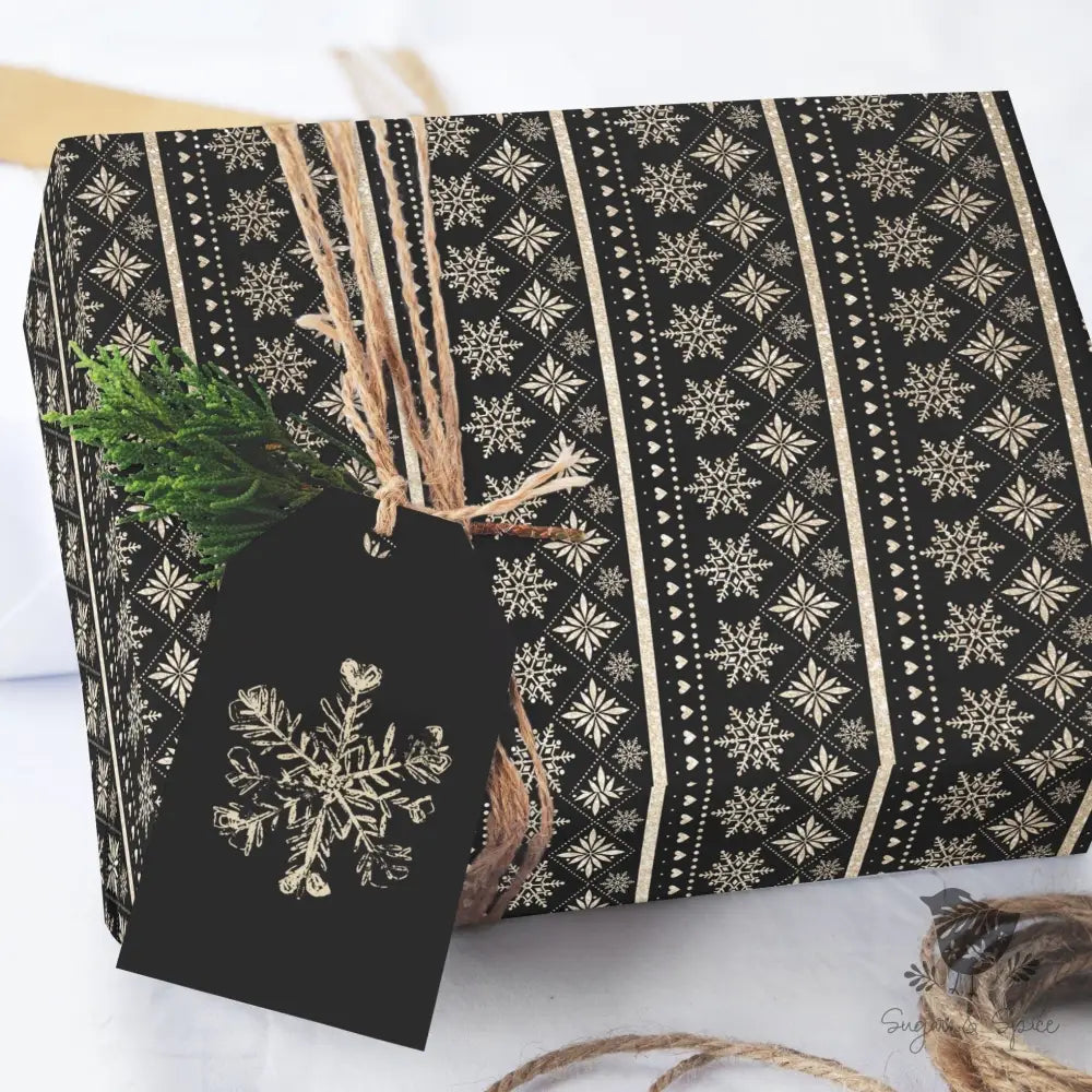 Gold Snowflakes Wrapping Paper - Premium Craft Supplies & Tools > Party & Gifting > Packaging & Wrapping from Sugar and Spice Invitations - Just $26.10! Shop now at Sugar and Spice Paper