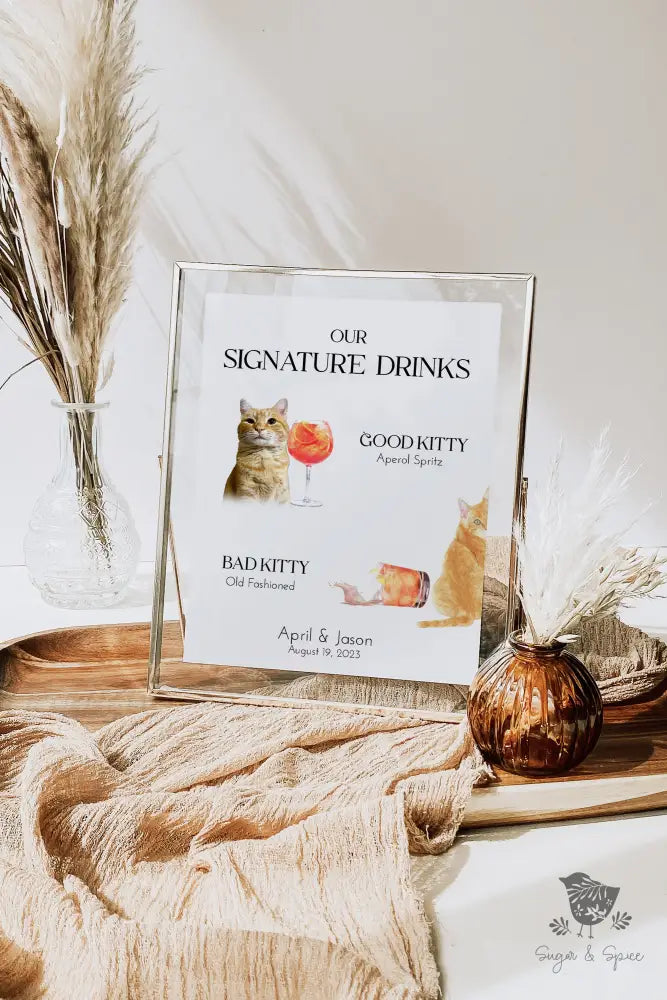 Good Kitty Bad Kitty Signature Drink Sign - Premium  from Sugar and Spice Invitations - Just $25! Shop now at Sugar and Spice Paper