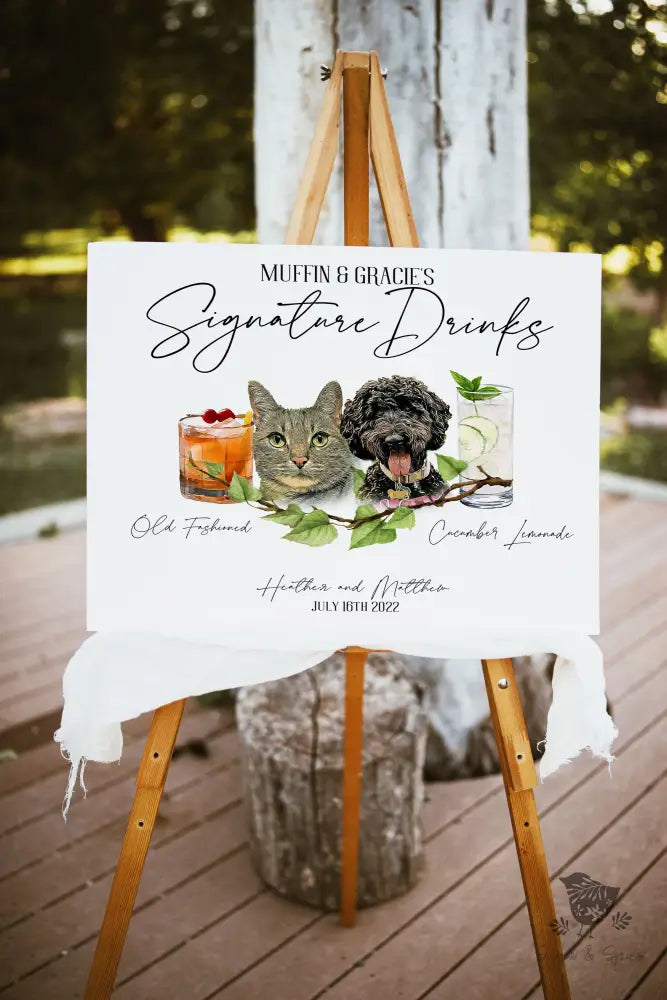 Green Vine Dog Signature Drink Sign - Premium  from Sugar and Spice Invitations - Just $45! Shop now at Sugar and Spice Paper