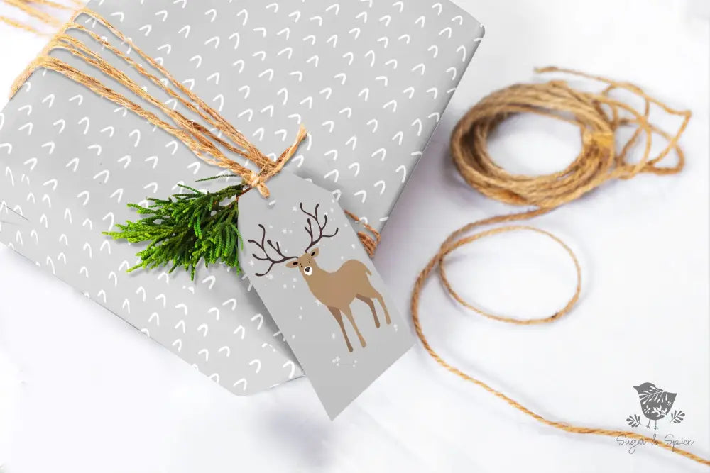 Grey Deer Tracks Wrapping Paper Craft Supplies & Tools > Party Gifting Packaging